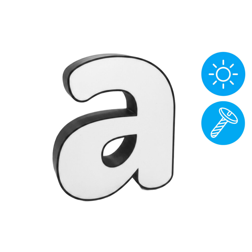 Letras Blanco y Negro con Contorno para Atornillar en Exteriores